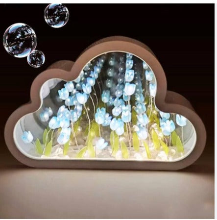 Lampara LED De Tulipanes Espejo En Forma De Nube